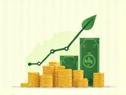 Illustration of money and growth chart
